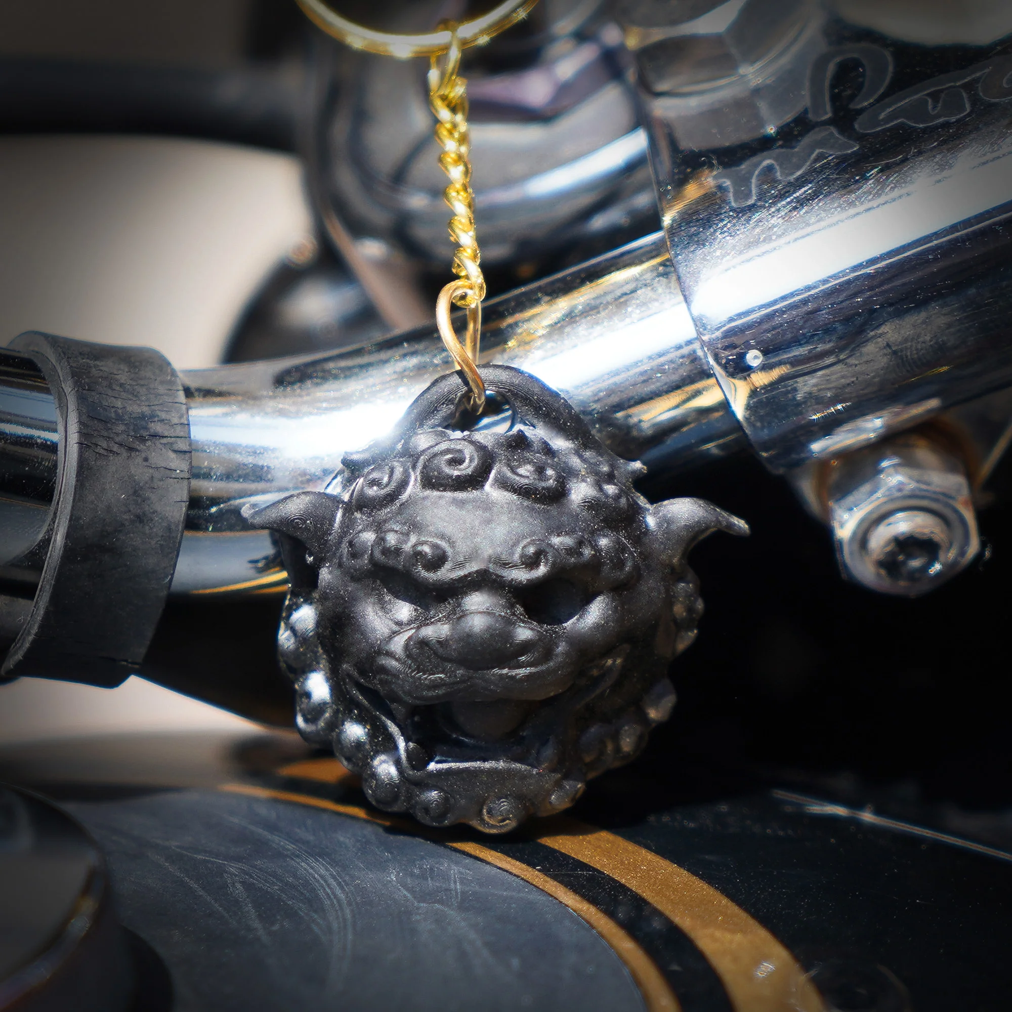Tourmaline Guardian Lion Keychain - Image 5
