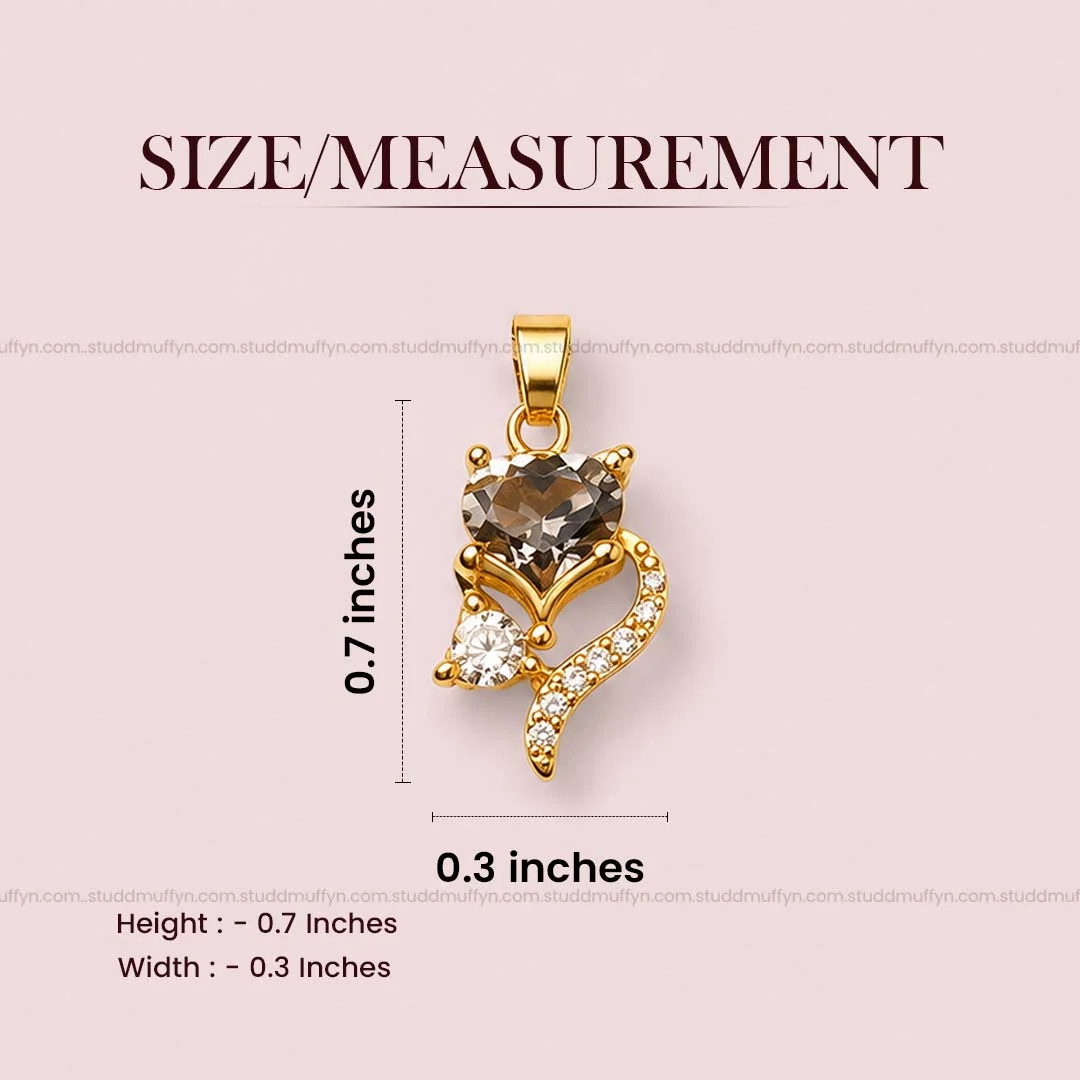 Wisdom Fox Pendant - 24K Gold Plated - Image 9
